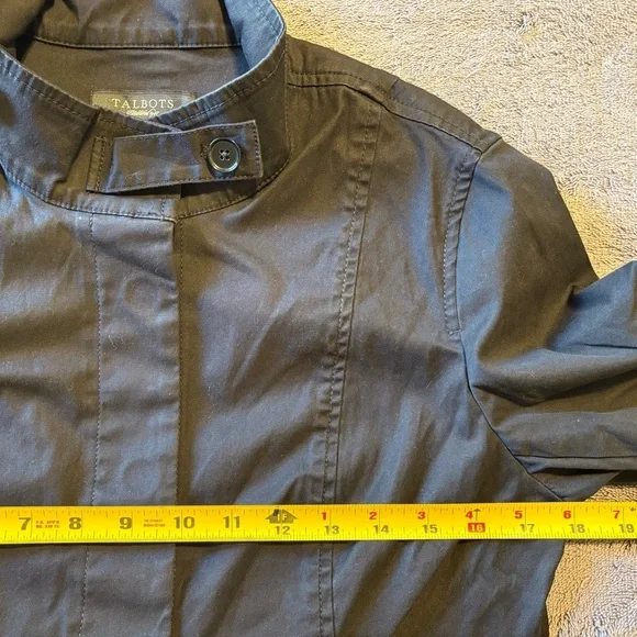 Talbots Women Black Khaki Blazer Button Up Military Style Size 6 - Picture 4 of 6